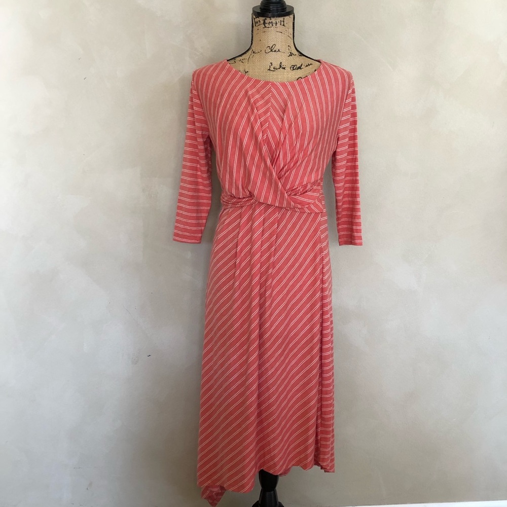NWT Bobeau striped asymmetrical hem dress